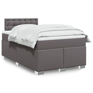 VidaXL Boxspring met matras kunstleer grijs 120x190 cm