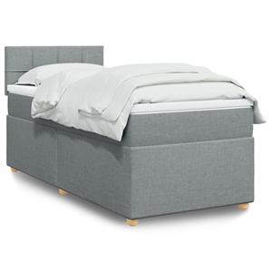 VidaXL Boxspring met matras stof lichtgrijs 100x200 cm