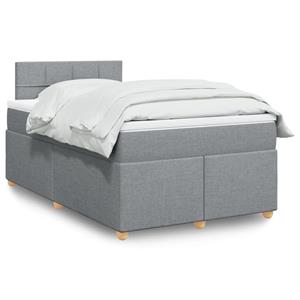 VidaXL Boxspring met matras stof lichtgrijs 120x200 cm