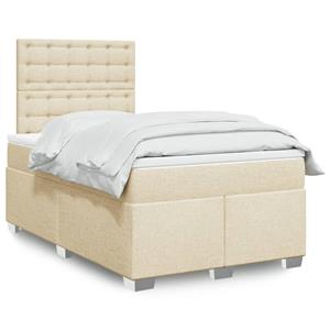 VidaXL Boxspring met matras stof crèmekleurig 120x190 cm