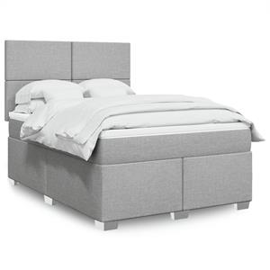 VidaXL Boxspring met matras stof lichtgrijs 160x200 cm