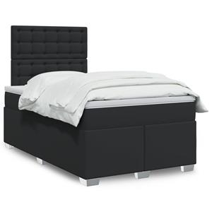 VidaXL Boxspring met matras kunstleer zwart 120x190 cm