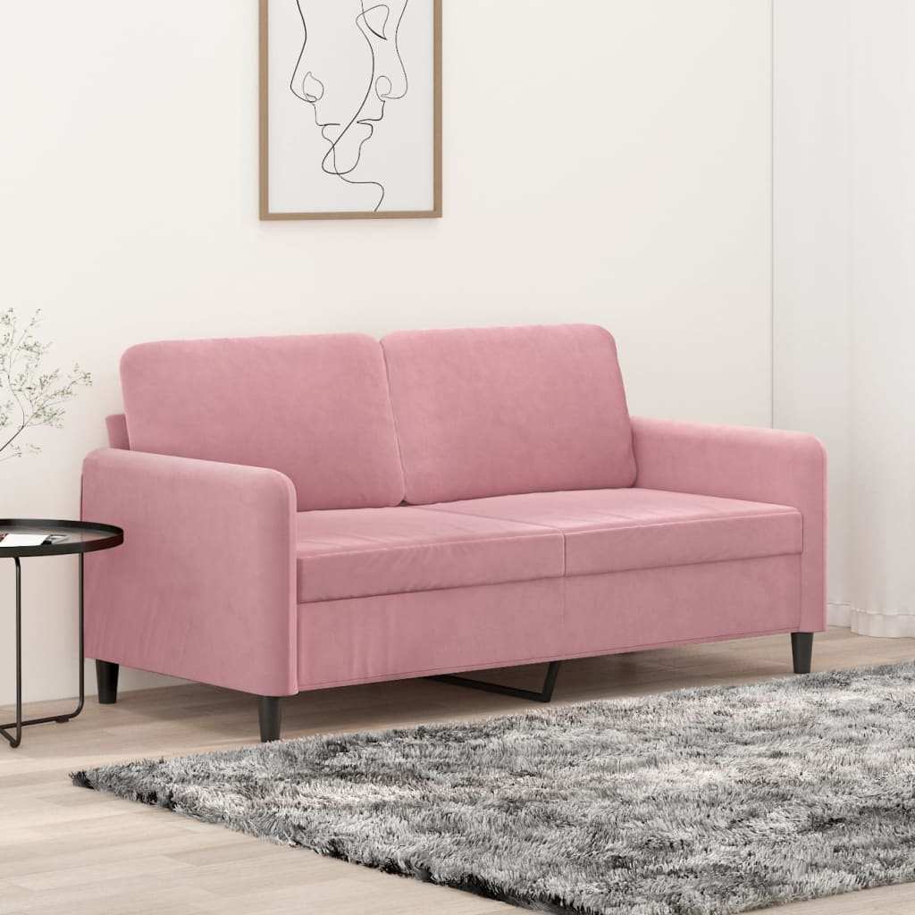 VidaXL Tweezitsbank 140 cm fluweel roze