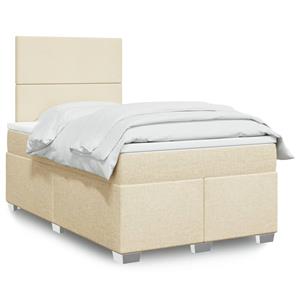 VidaXL Boxspring met matras stof crèmekleurig 120x190 cm