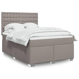 VidaXL Boxspring met matras stof taupe 140x200 cm