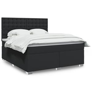 VidaXL Boxspring met matras kunstleer zwart 180x200 cm