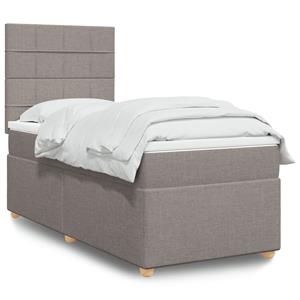 VidaXL Boxspring met matras stof taupe 80x200 cm