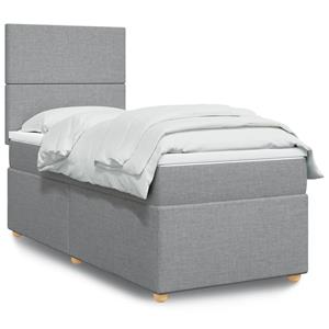 VidaXL Boxspring met matras stof lichtgrijs 100x200 cm