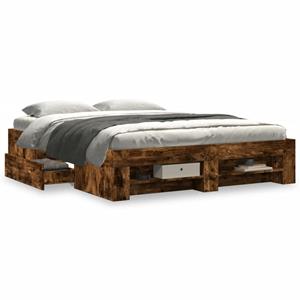 VidaXL Bedframe bewerkt hout gerookt eikenkleurig 160x200 cm