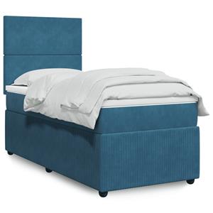 VidaXL Boxspring met matras fluweel blauw 90x190 cm