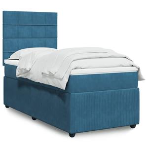 VidaXL Boxspring met matras fluweel blauw 90x190 cm