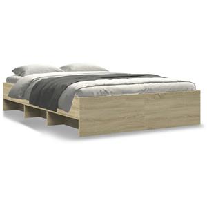 VidaXL Bedframe bewerkt hout sonoma eikenkleurig 140x190 cm