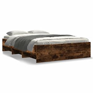 VidaXL Bedframe bewerkt hout gerookt eikenkleurig 140x190 cm