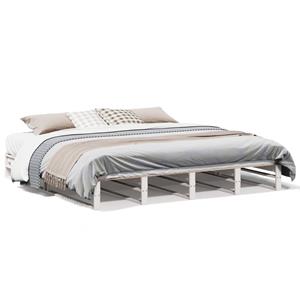 VidaXL Bedframe massief grenenhout wit 180x200 cm