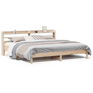 VidaXL Bedframe met hoofdbord massief grenenhout 200x200 cm