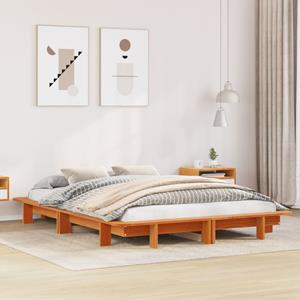 VidaXL Bedframe zonder matras massief grenenhout wasbruin 140x200 cm