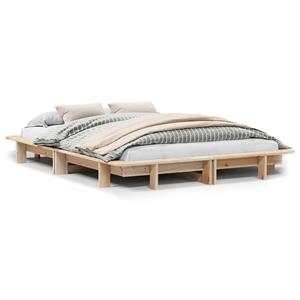 VidaXL Bedframe zonder matras massief grenenhout 140x190 cm