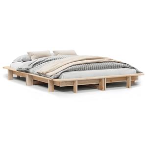 VidaXL Bedframe zonder matras massief grenenhout 135x190 cm