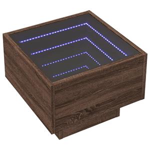 vidaXL Nachtkastje met Infinity LED 40x40x30 cm bruin eikenkleurig