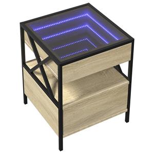 vidaXL Nachtkastje met Infinity LED 40x40x51 cm sonoma eikenkleurig