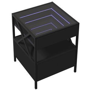 vidaXL Nachtkastje met Infinity LED 40x40x51 cm zwart