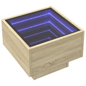 vidaXL Bijzettafel met LED 40x40x30 cm bewerkt hout sonoma eikenkleur