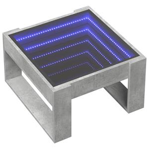 vidaXL Salontafel met Infinity LED 50x53x30 cm betongrijs