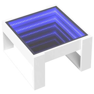 vidaXL Salontafel met Infinity LED 50x53x30 cm wit