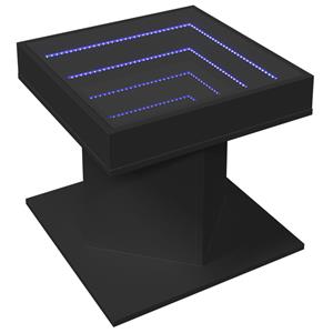 vidaXL Salontafel met LED 50x50x45 cm bewerkt hout zwart