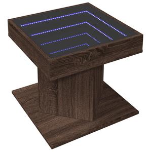 vidaXL Salontafel met LED 50x50x45 cm bewerkt hout bruin eikenkleurig