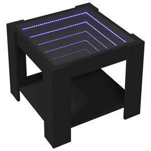 vidaXL Salontafel met LED 53x53x45 cm bewerkt hout zwart