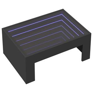 vidaXL Salontafel met Infinity LED 70x50x30 cm zwart