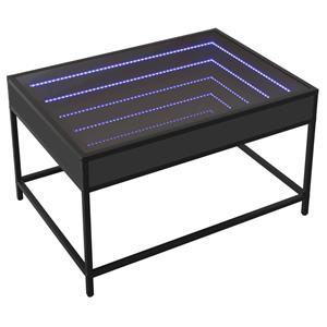 vidaXL Salontafel met Infinity LED 70x50x41 cm zwart