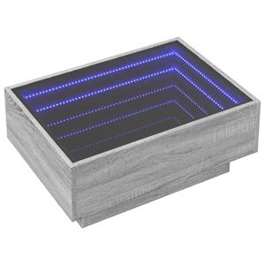 vidaXL Salontafel met LED 70x50x30 cm bewerkt hout grijs sonoma eiken