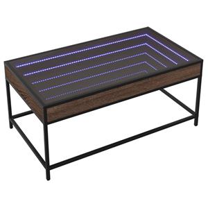 vidaXL Salontafel met Infinity LED 90x50x41 cm bruin eikenkleurig