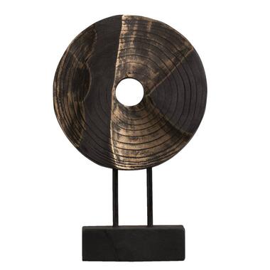 Leen Bakker Beeld Harvest zwart/goudkleur hout 29x18x9 cm