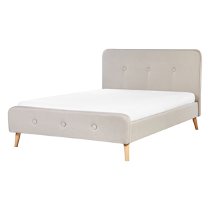 BELIANI Bed stof beige 140 x 200 cm RENNES