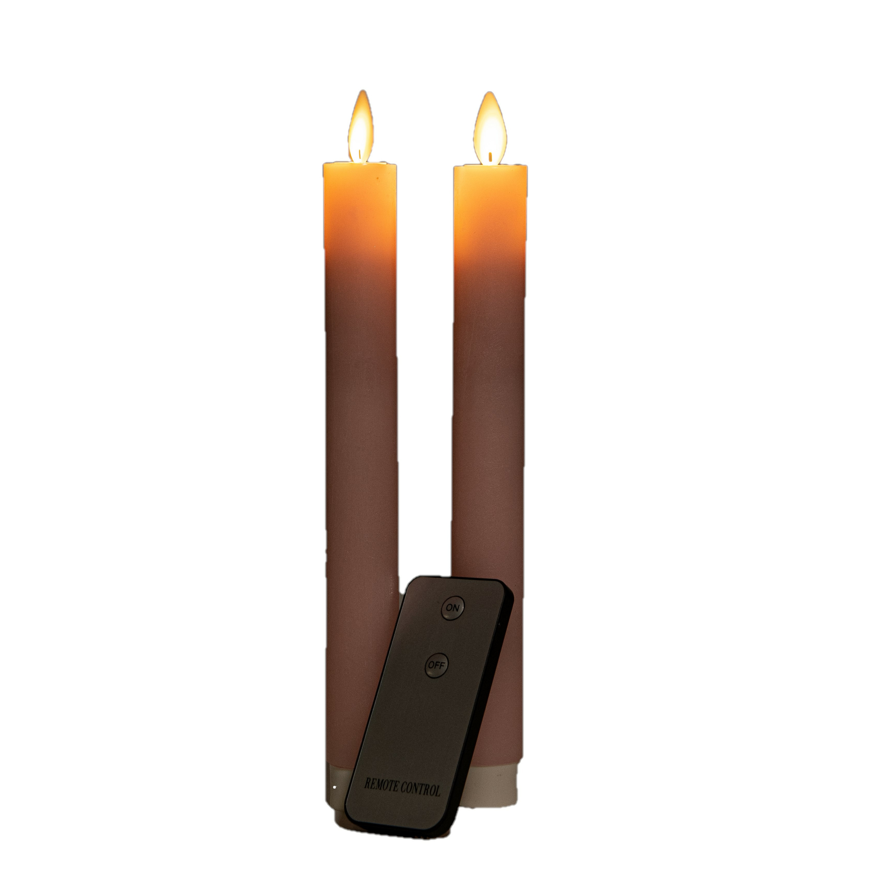 Anna's Collection Kaarsen set van 2x stuks Led dinerkaarsen lichtroze inclusief afstandsbediening 23 cm -