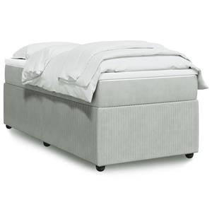 VidaXL Boxspring met matras fluweel lichtgrijs 90x190 cm