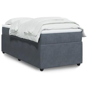 VidaXL Boxspring met matras fluweel donkergrijs 90x190 cm