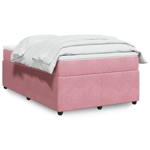 VidaXL Boxspring met matras fluweel roze 120x200 cm