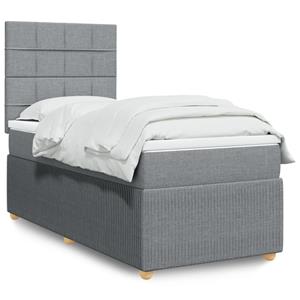 VidaXL Boxspring met matras stof lichtgrijs 90x190 cm