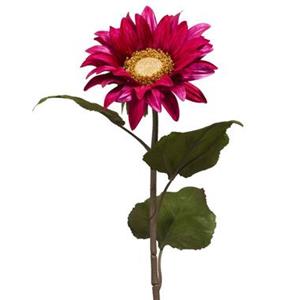 Leen Bakker Kunstbloem Sunflower Velvet spray - Fuchsia - 78 cm