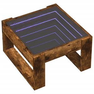 vidaXL Salontafel met Infinity LED 50x53x30 cm gerookt eikenkleurig