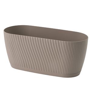 Form Plastic Plantenbak/bloembak Waves - kunststof - beige - D27 x B12 x H12 cm -