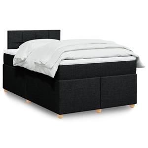 VidaXL Boxspring met matras stof zwart 120x190 cm