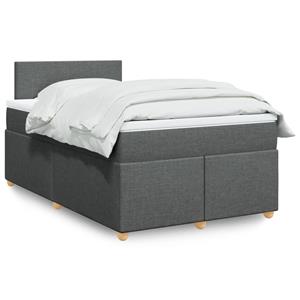 VidaXL Boxspring met matras stof donkergrijs 120x190 cm