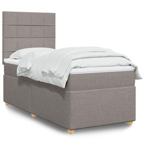 VidaXL Boxspring met matras stof taupe 100x200 cm