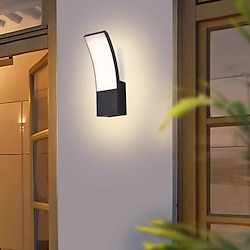 Light in the box led buitenwandlamp 12w boog moderne buitenwandlamp waterdicht ip65 stabiel op buiten zwarte wandlamp geschikt voor buitenveranda binnentuin badkamer slaapkamer 85-265v