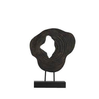 Leen Bakker Beeld Storm - zwart/goud - hout - 38x28x8 cm